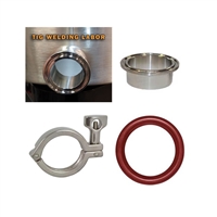 1.5 inch TC kit, ferrule, clamp, gasket and welding labor