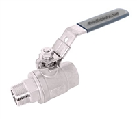 2-piece (2pc) Ball Valve, 1/2" NPT, Premium Male/Female thread