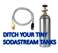 CO2 Tank, Full with SODASTREAM Direct Hose (For Threaded Cylinders)