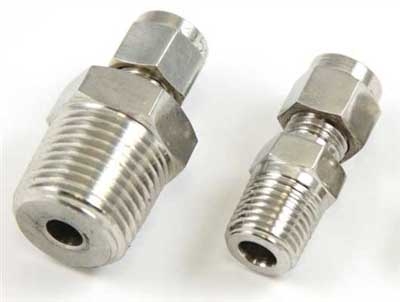 1/4" x 1/8" Compression x Male NPT Adapter Pipe Fitting Tube Connector 4 Pack 