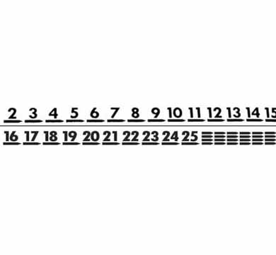 Sight Calibration Decals 2-25 in increments of 1