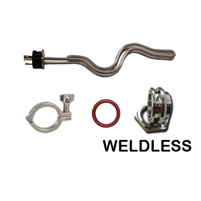 Heating Element Kit, 5500 watt TC Ripple, Weldless TC, Clamp, Gasket
