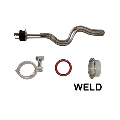 Heating Element Kit, 5500 watt TC Ripple, Weld or solder TC, Clamp, Gasket