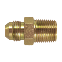 1/4" NPT LEFT HAND THREAD (LHT) Male to 1/4" MFL Male Flare Adapter (BRASS)