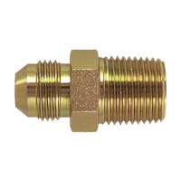 1/4" NPT LEFT HAND THREAD (LHT) Male to 1/4" MFL Male Flare Adapter (BRASS)