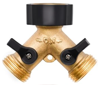 Garden Hose, Brass, Splitter with shutoff valves