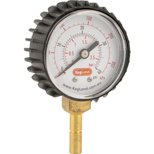 Pressure Gauge 0-40 PSI, 8mm Stem for DUOTIGHT fittings