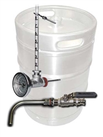 Keg to Kettle Conversion Kit - 2 Port Weld On Drain and Sightglass/Thermometer Combo