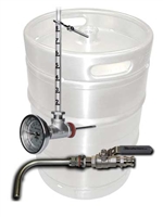 Keg to Kettle Conversion Kit - 2 Port Weldless Drain, and Large Sightglass/Thermometer