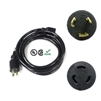 Cable, 10/3 Extension Cord EIGHT FEET (8') Nema L6-30 Male and Female