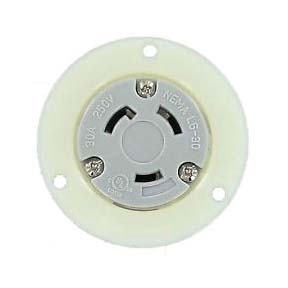 Nema L6-30R Panel Mount Twist Lock Receptacle for 240v, 30 amps