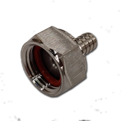 NPT Swivel Connector, Hexnut, 1/2" Female NPT/NPS x 1/4" Hose Barb