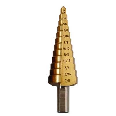 Meichoon HSS Step Drill Bit 3/16-1/2 1/4-3/4 1/8-1/2 British System Hole Reamer Drilling Counterbore Hex Shank Multiple Hole Stepped Up Bit DC12A 