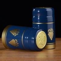 PVC Shrink Capsules Blue and Gold 100pk