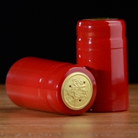 PVC Shrink Capsules Gloss Red and Gold 100 pack