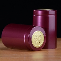 PVC Shrink Capsules Shiny Burgandy 100pk