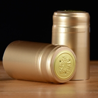 PVC Shrink Capsules Shiny Gold 100pk