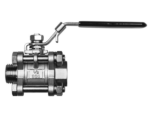 3pc Ball Valve with 1/2" NPT Male/Female Threads (SPIKE BRAND)