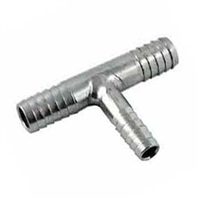 Stainless Steel Reducing Hose Barb Tee/Splitter 3/8" with 1/4" tap