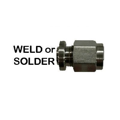 Compression Spud,  Weld or Solder 1/4" OD Tube Compression