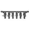 Push Fit Fitting (Duotight) - 6-way VALVED manifold for 8mm or 5/16" OD Tube