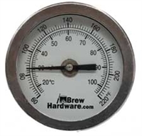 Dial Thermometer - 2" face, 4" Probe, 1/4" NPT