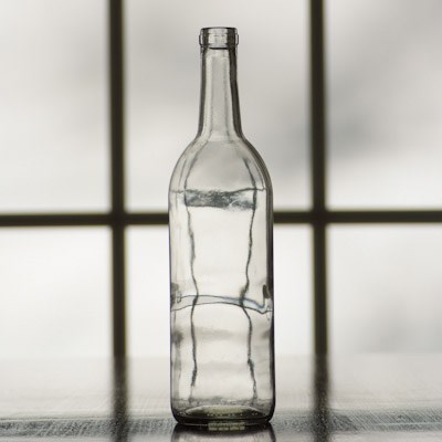 750ml Clear Bordeaux Wine Bottles, Case of 12